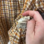 Dôen Brenna Top Plaid Puff Sleeve Blouse Peasant Boho Cottagecore XS Brown Photo 4