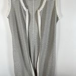 ALLSAINTS Womens Sz 6 Alicia Midi Striped Sleeveless Dress Ribbed Zip Front Goth White Photo 4