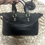 Coach  Ashley Black Leather Python Snakeskin Satchel Shoulder Tote F19247 Purse Photo 2