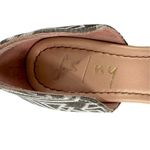 FS/NY Rapture Gray Geometric Print Canvas Open Toe Wedge Espadrilles Size 7 Photo 6