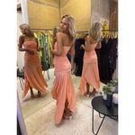 House Of CB  Ivana Gathered Asymmetric Dress in Apricot Size Large Photo 2