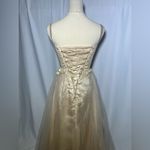 Lavetir Champagne 3D Floral Corset Top Dress | S NWT Gold Photo 12