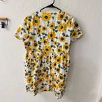 H&M Divided  Sunflower Lightweight V Neck Baby Doll Mini Dress L Photo 4