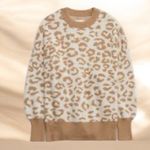 Aerie Leopard Buttercream oversized Sweater Tan Photo 4
