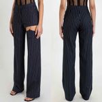 Nafsika Skourti Naughty Trousers Navy Pinstripe Pants UK 10 or US 6 Blue Photo 4