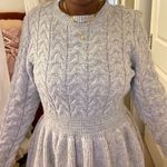 Elegant Gray Cable Knit Dress Size L Photo 0