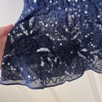 Mac Duggal  Dress 10740 Blue Long Sleeve Beaded Sequin Evening Gown NWT Photo 4