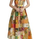 New with defects Alemais Hattie One Shoulder Silk Blend Patchwork Midi Dress 6 Photo 1