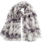 Marble Print Scarf Wrap Scarves New Black White Photo 0