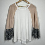 Sundance  Waffle Knit Oversized Shirt Large Flared Bell Sleeves Photo 0