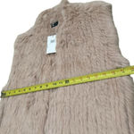 Love Token NEW  Genuine Rabbit Fur Color Latte Winter Holiday Cozy Vest Size L Photo 11