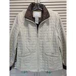 White Stag Cream/Brown Zip Up Quilted Jacket Logo Size M (8-10) Lined Pockets Photo 1