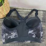 All In Motion  Gray & Black Camouflage Front Zip Racerback Wire Free Sport Bra Photo 2