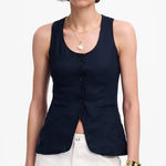 Madewell  navy Scoopneck Cutaway Vest NWT size 0 Photo 0