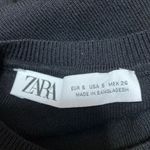 ZARA Women's Black Long Sleeve Crew Neck Ribbed Knit Sweater Crop Top Size S Photo 2