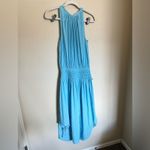 Ramy Brook Audrey Blouson Midi Dress Sz XS Turquoise Satin Sleeveless Photo 9