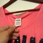 Victoria's Secret  Pink Tank with Black Sequin Lettering Photo 1
