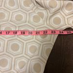 New York & Company Cream Geometric Long Sleeve Blouse Tan Size L Photo 12