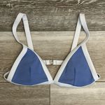 SheIn Swimwear Sz S Adorable Bikini Top Blue & White Rib Knit Photo 1