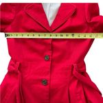 Anthropologie  Elevenses Red Corset Lace Up Trench Coat Photo 11