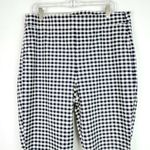 J.Crew Remi Pant Gingham Button Leg Navy White Size 16T 16 TALL EUC Photo 2