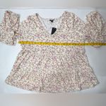 Torrid  Texture Jersey Floral Tiered Top Womens Size 2, 2X, 18-20 Long Sleeve New Photo 3