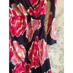 Lilly Pulitzer Augusta Floral Faux Wrap Dress Pink Blue Long Sleeve Photo 3