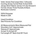 Voler Jersey Size Large Aids / Lifecycle Cycling Jersey Cyclist Ride To End AIDS Jersey Unisex Photo 1