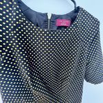 Ted Baker Size 0 XS Nelli Jacquard Skater Gold Black Polka Dot Dress Photo 3