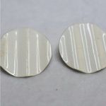 Source Unknown Rare 1960's Vintage White Metal Wave Post Earrings Photo 0