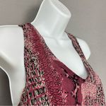 Joie  Silk Tank‎ Top Racerback Pink Women Small Snakeskin Animal Print Sleeveless Photo 7