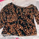 SheIn CURVY PLUS TEAL LEOPARD PRINT BLOUSE Curve Photo 1