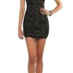 Lovers + Friends Black Sequin Mini Dress Cross Back Sleeveless Womens Size L Photo 1