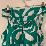 Shade & Shore Green and White Cut Out Fitted Bikini Tank Top Photo 1