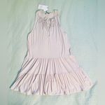 ZARA NWT Small  midi v-neck laces dress Sleeveless Cream Dress with Ruffle Hem Photo 3