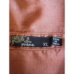 prAna  XL Hidden Button  Women’s Long Sleeve Shirt Orange Brown Tencel Photo 1