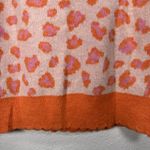 FRNCH Paris Orange Pink Animal Print Sweater Vest Large Shawl Collar Button New Photo 7