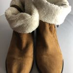 Maurice's Faux fur ankle boots Fold Over Women’s size 11 Tan Side Zipper EUC Photo 6