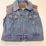 Rabanne Lace Denim Vest Size 38 Blue Photo 2