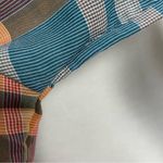 Vintage 70s 80s Plaid Shirt Women Retro Blue Orange Button Photo 11