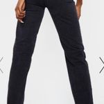 Pretty Little Thing TALL BLACK RIPPED SPLIT HEM STRAIGHT LEG JEANS 12 Photo 2