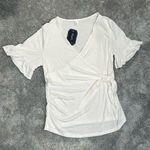 Soly Hux White Wrap Top Women’s Size Small Tie Front V Photo 0