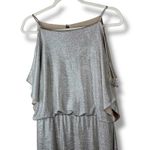 Ralph Lauren Lauren Metallic Knit Flutter Cold-Shoulder Maxi Evening Gown Photo 8