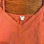 Aerie  Linen Spaghetti Strap Flowy Cropped Tank Blouse Size Medium V-Neck Ruffle Photo 3