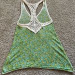 Free People  Floral Green Sleeveless Top Photo 0
