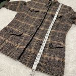 Bogner Wool Button Down Jacket in Brown Plaid Size 12 Tan Photo 3