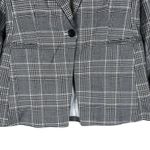 H&M Blazer Womens 6 Gray Plaid One Button Preppy Old Money Academia Career Photo 3