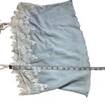 Anthropologie Lace Crochet Trim Blue White Cropped Tank Top Size medium Photo 6
