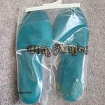 Bray Mates Vintage Blue Green 60's Grandma Slipper Loungewear Size 8 1/2 Photo 0