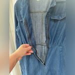 ASOS NWOT Rare  Denim Jean Jumpsuit Romper with front zipper and button detail Photo 9